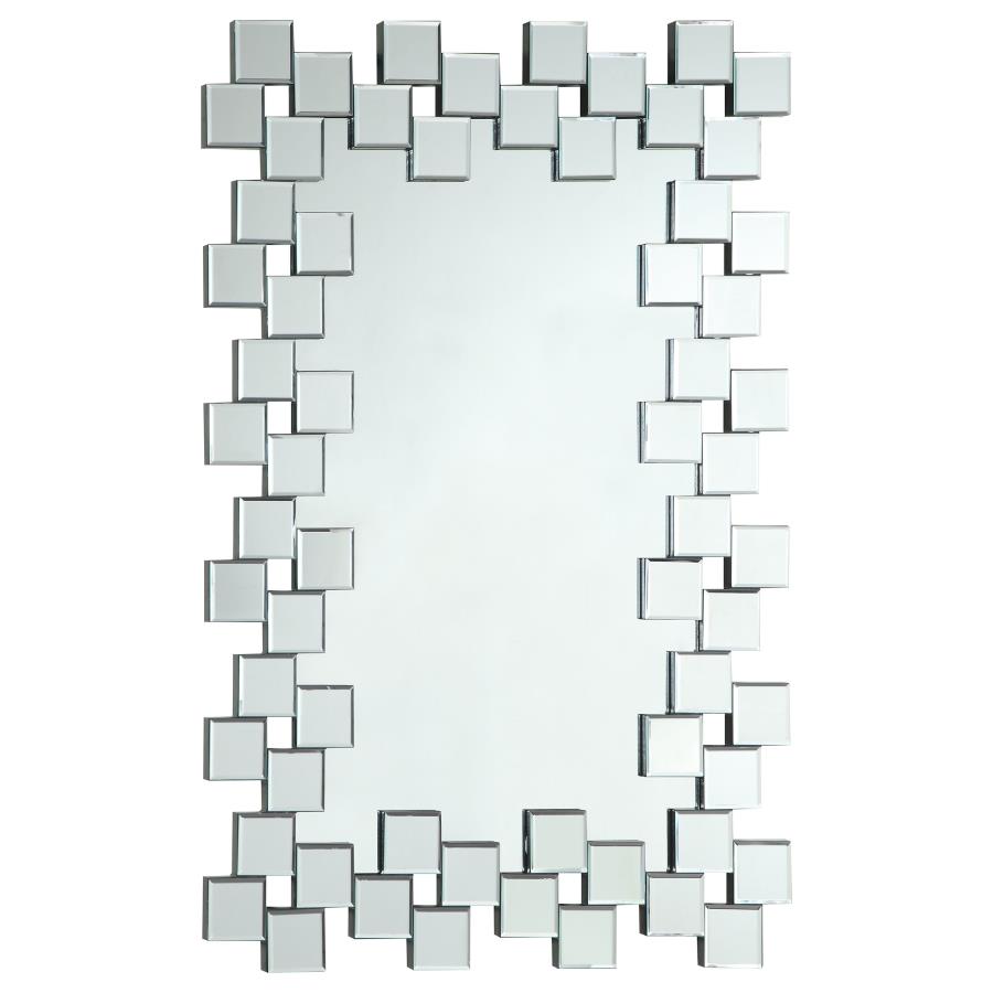 Pamela 32 x 47 Inch Rectangular Frameless Wall Mirror Silver (image for) Pamela 32 x 47 Inch Rectangular Frameless Wall Mirror Silver