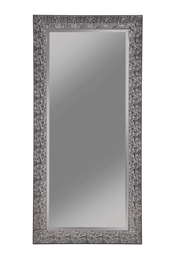 Rollins 32 x 66 Inch Rectangular Floor Mirror Black (image for) Rollins 32 x 66 Inch Rectangular Floor Mirror Black