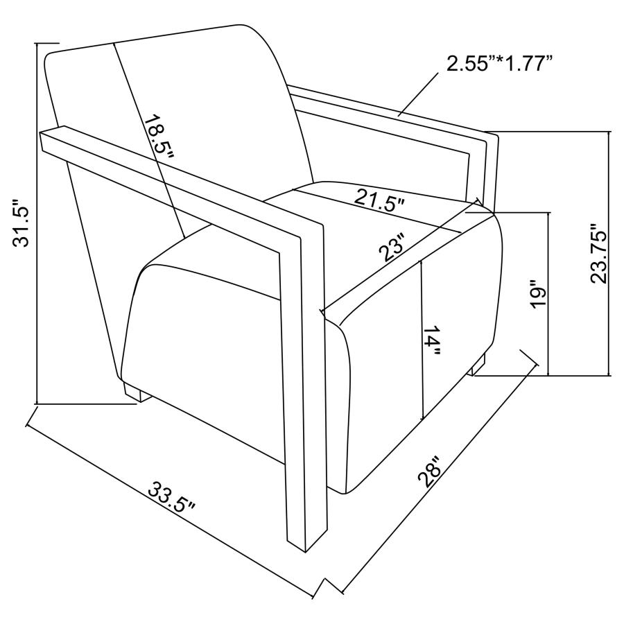 Modal Additional Images for Diego Upholstered Accent Arm Chair with Wood Arms Honey