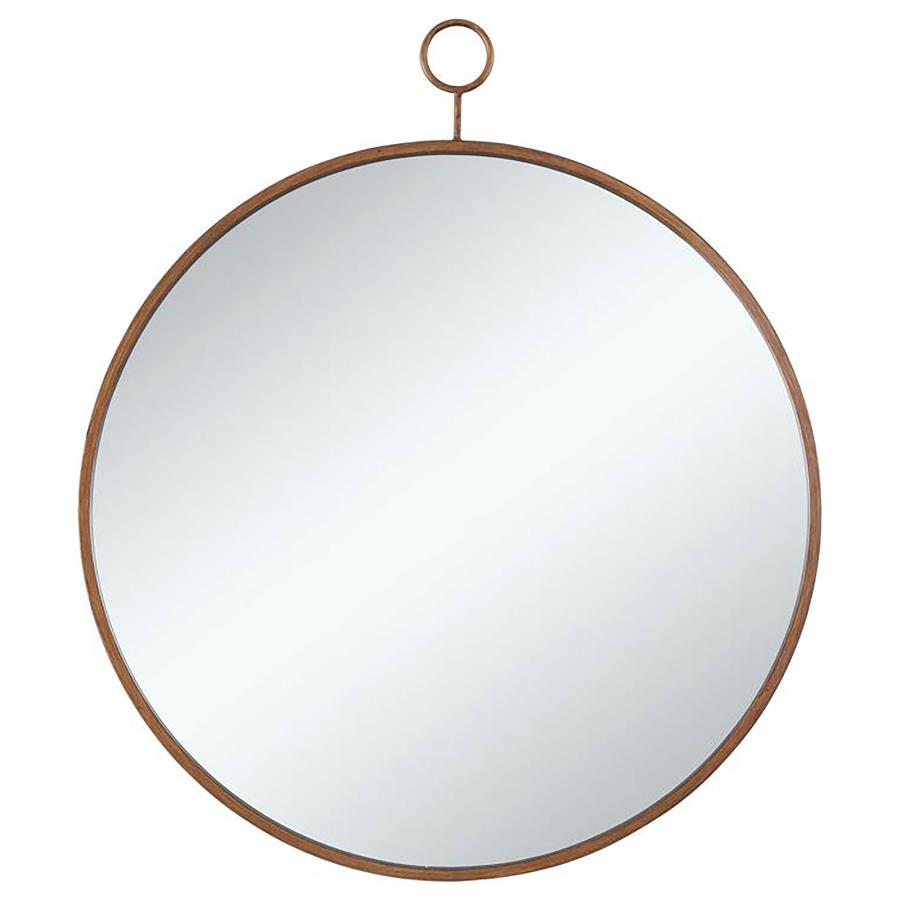 Eulaina 30 x 36 Inch Round Wall Mirror Gold (image for) Eulaina 30 x 36 Inch Round Wall Mirror Gold