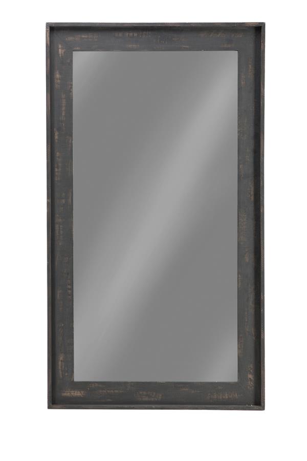 Cragen 47 x 83 Inch Wood Frame Floor Mirror Brown (image for) Cragen 47 x 83 Inch Wood Frame Floor Mirror Brown