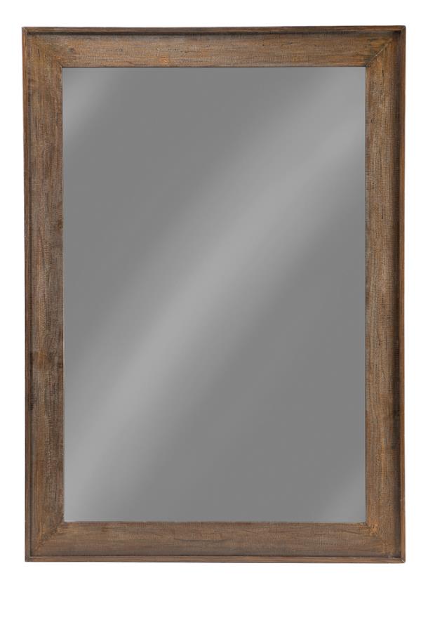 Odafin 59 x 83 Inch Wood Frame Floor Mirror Distressed Brown (image for) Odafin 59 x 83 Inch Wood Frame Floor Mirror Distressed Brown