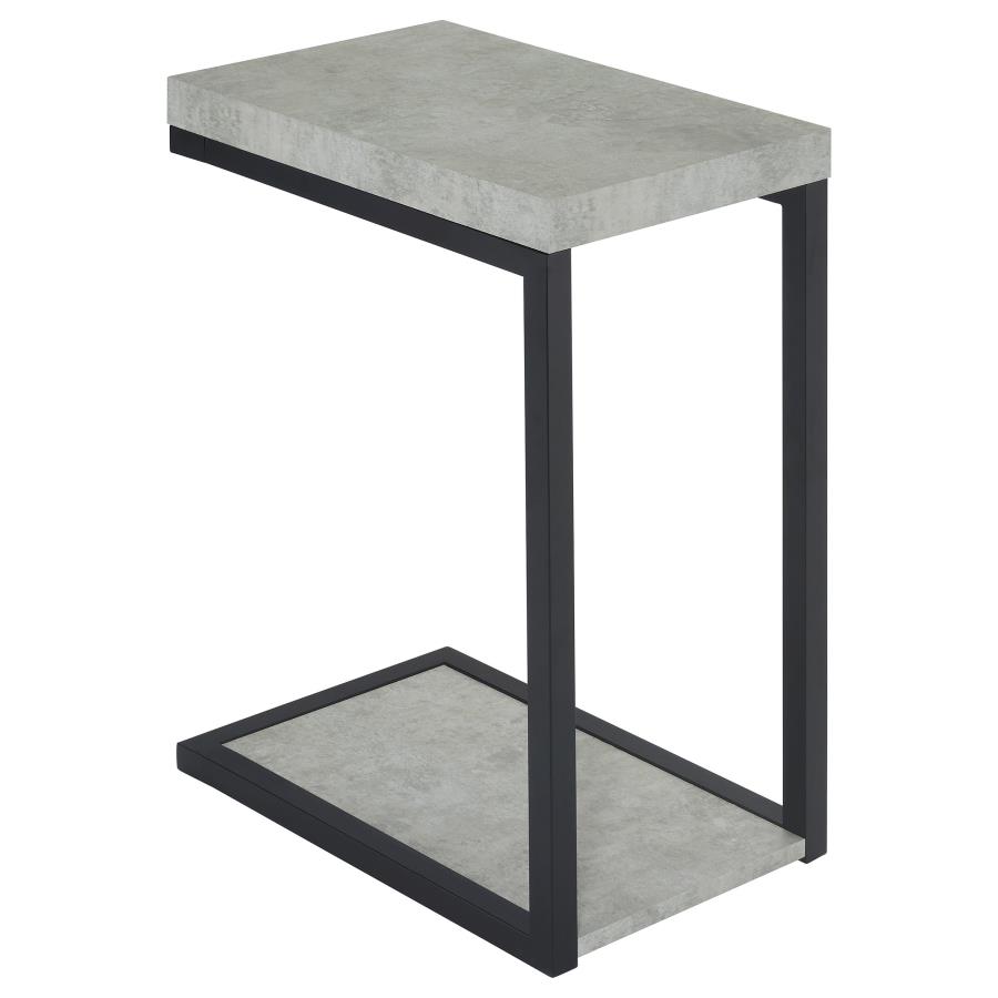 Beck Engineered Wood C-Shape Sofa Side Table Cement (image for) Beck Engineered Wood C-Shape Sofa Side Table Cement