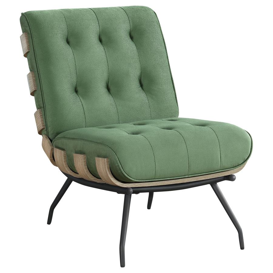 Aloma Upholstered Tufted Armless Accent Chair Green (image for) Aloma Upholstered Tufted Armless Accent Chair Green
