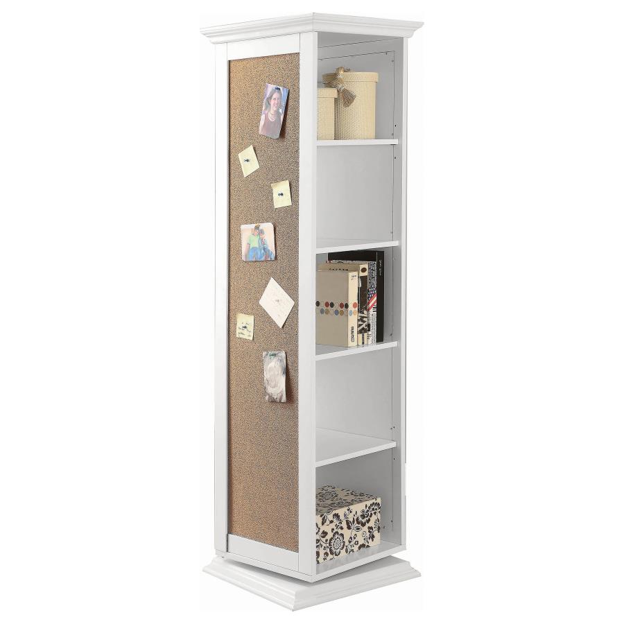 Robinsons Swivel Accent Cabinet with Cork Board White (image for) Robinsons Swivel Accent Cabinet with Cork Board White