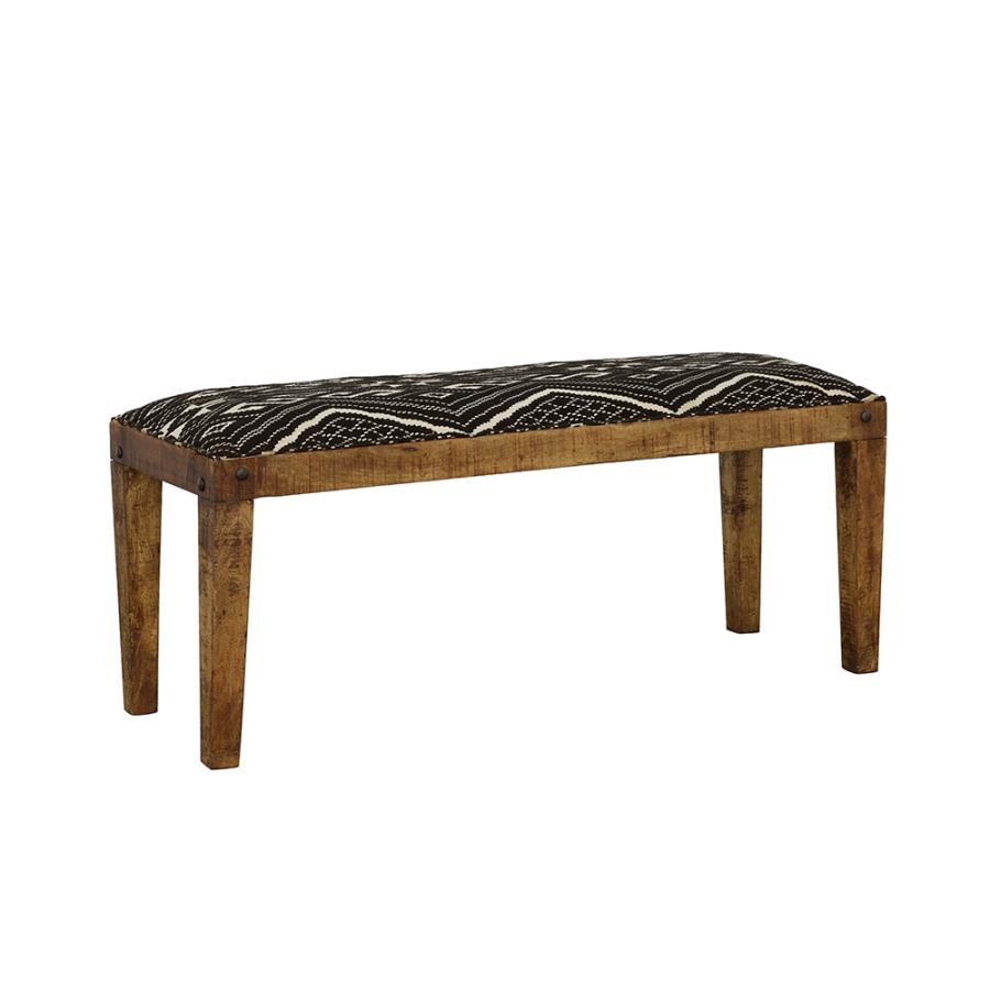 Lamont Fabric Upholstered Accent Bench Black and Natural (image for) Lamont Fabric Upholstered Accent Bench Black and Natural