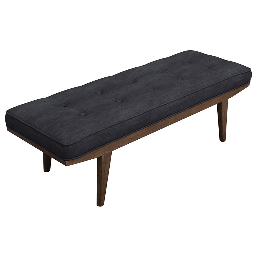 Wilson Fabric Upholstered Tufted Accent Bench Grey (image for) Wilson Fabric Upholstered Tufted Accent Bench Grey