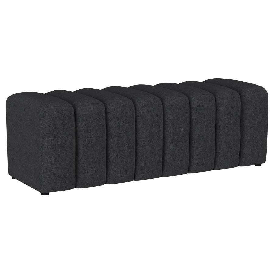 Summer Fabric Upholstered Tufted Accent Bench Charcoal (image for) Summer Fabric Upholstered Tufted Accent Bench Charcoal