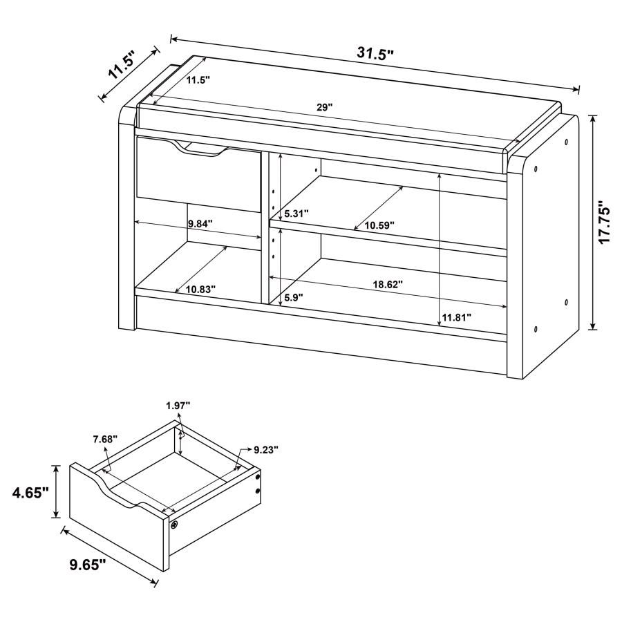 Modal Additional Images for Arrington Storage Bench Smoked Oak