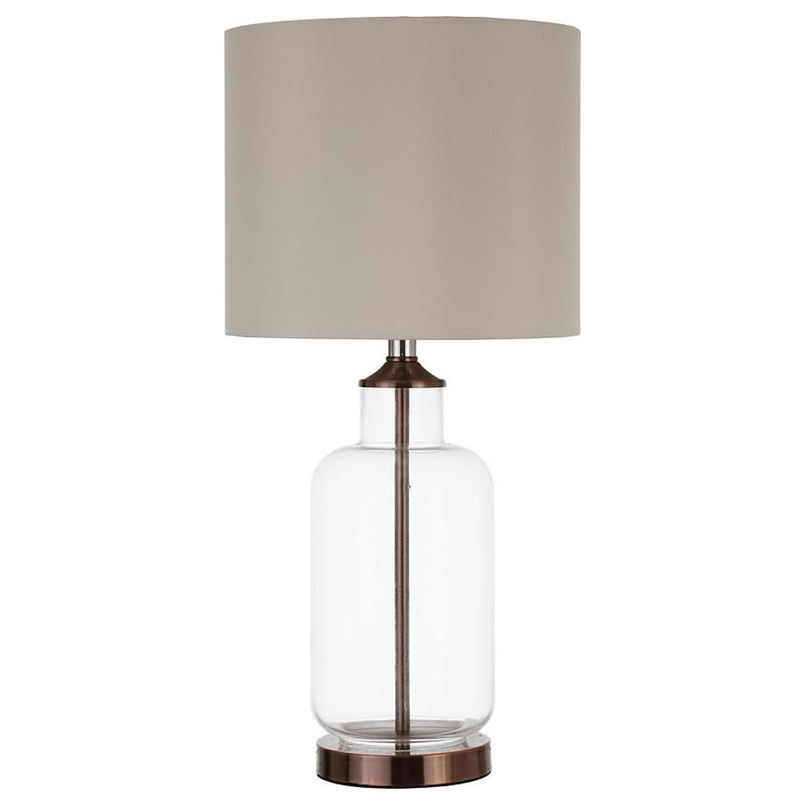 Aisha 25-inch Drum Shade Glass Table Lamp Antique Brass (image for) Aisha 25-inch Drum Shade Glass Table Lamp Antique Brass