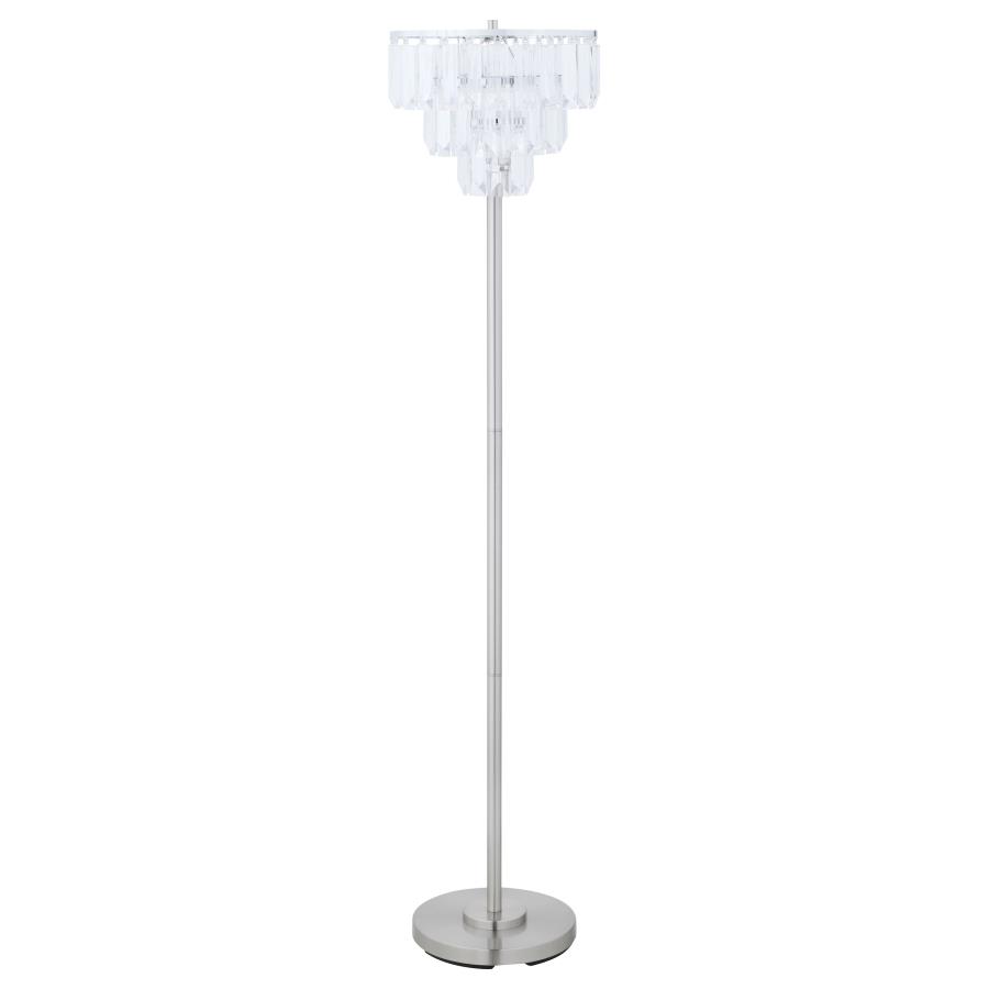 Anya 61-inch Hanging Crystal Metal Floor Lamp Chrome (image for) Anya 61-inch Hanging Crystal Metal Floor Lamp Chrome