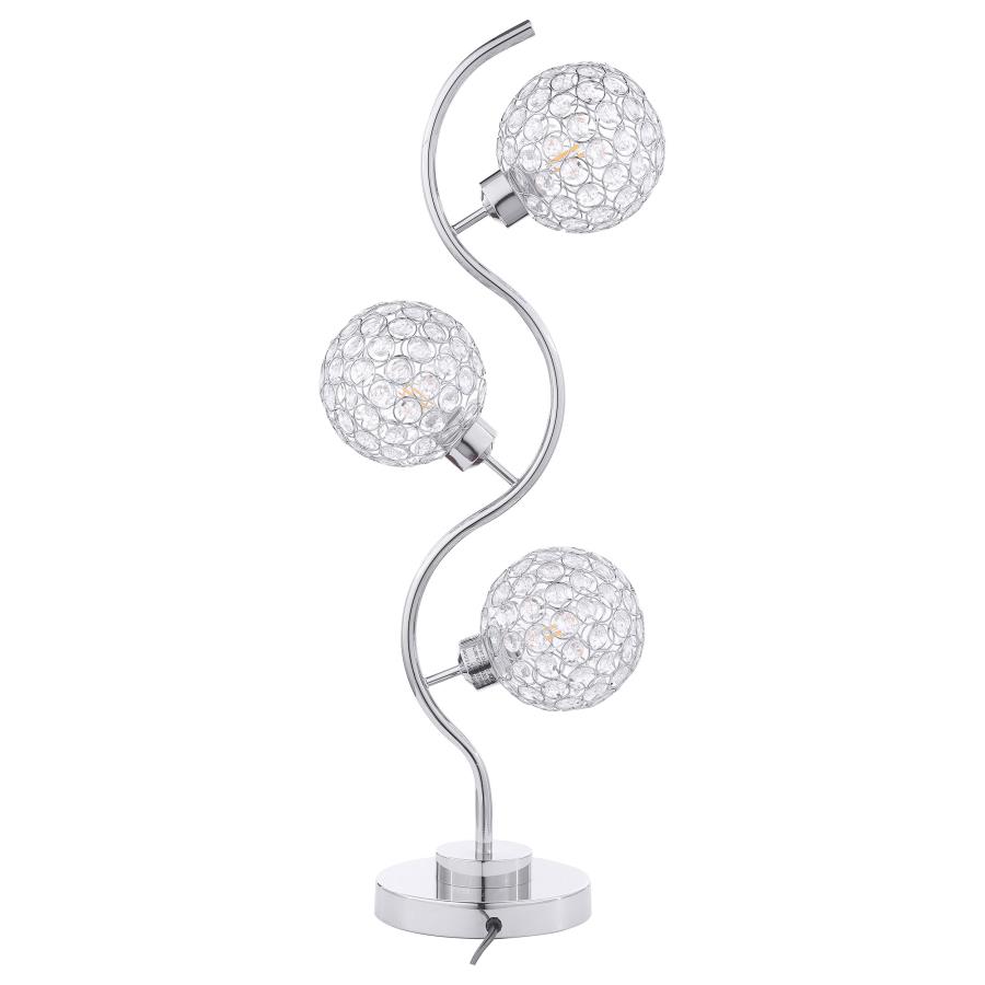 Amberley 33-inch 3-light Curvy Metal Table Lamp Silver (image for) Amberley 33-inch 3-light Curvy Metal Table Lamp Silver