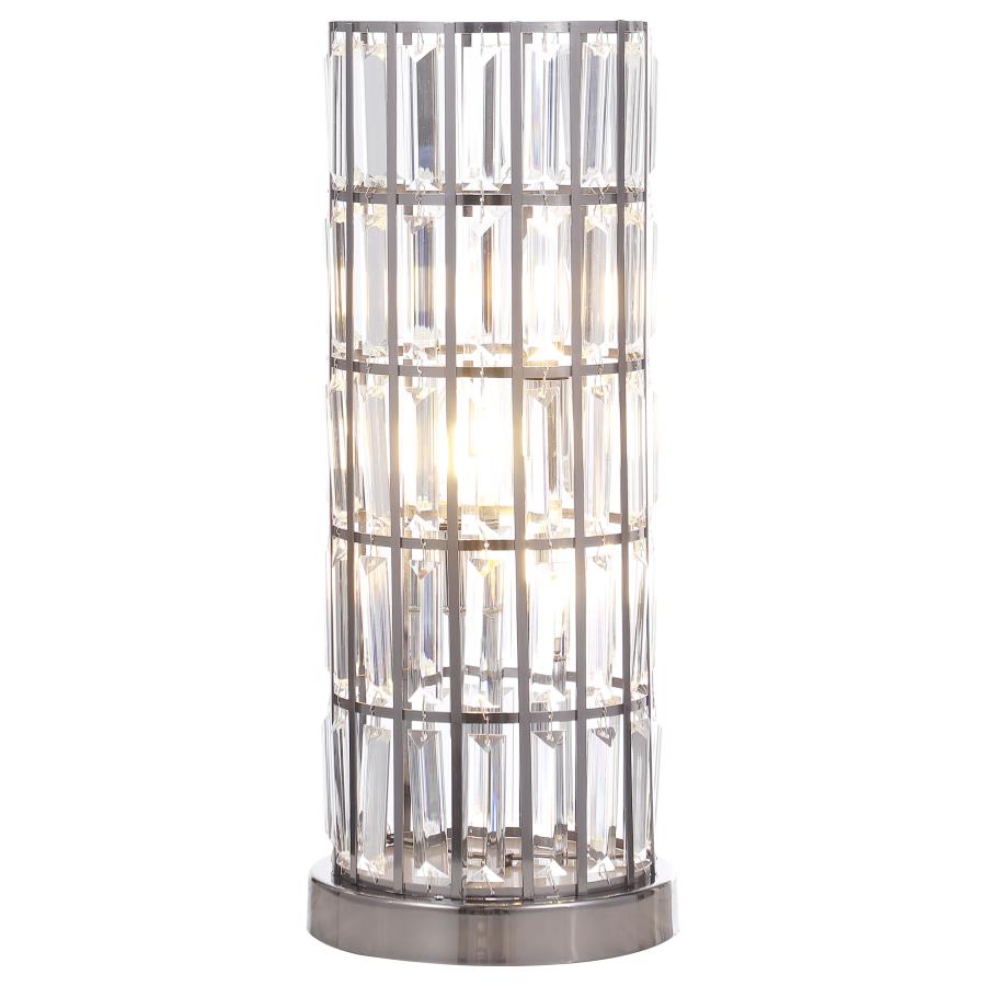 Wanda 20-inch Crystal Shade Bedside Table Lamp Black (image for) Wanda 20-inch Crystal Shade Bedside Table Lamp Black