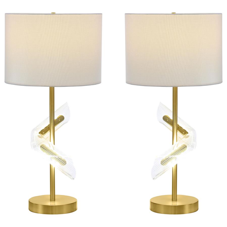 Kingsley 30-inch Drum Shade Table Lamp Gold (Set of 2) (image for) Kingsley 30-inch Drum Shade Table Lamp Gold (Set of 2)
