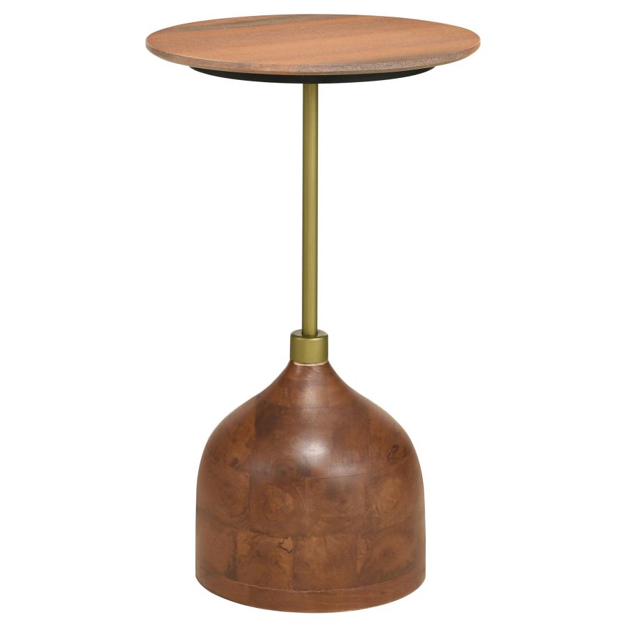 Colima Round Wood Top Accent Side Table Peach (image for) Colima Round Wood Top Accent Side Table Peach