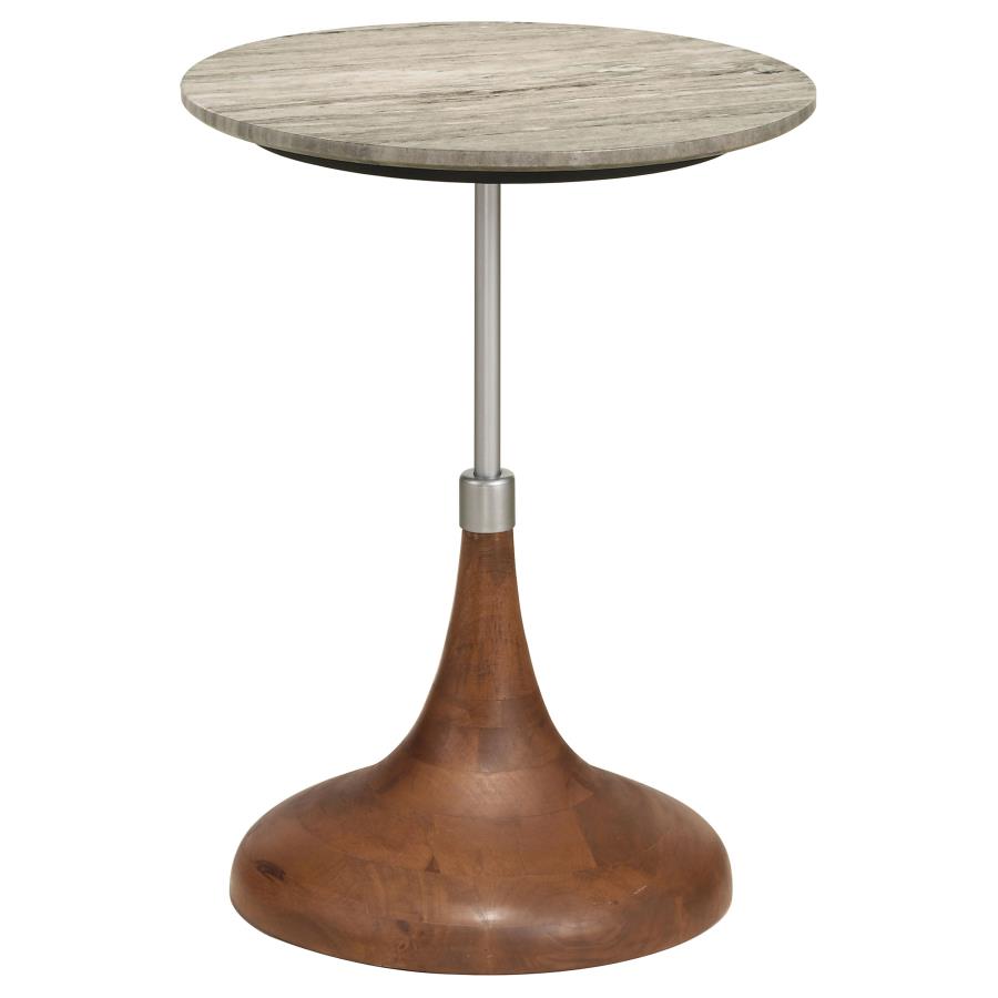 Alicia Round Marble Top Accent Side Table Ivory (image for) Alicia Round Marble Top Accent Side Table Ivory