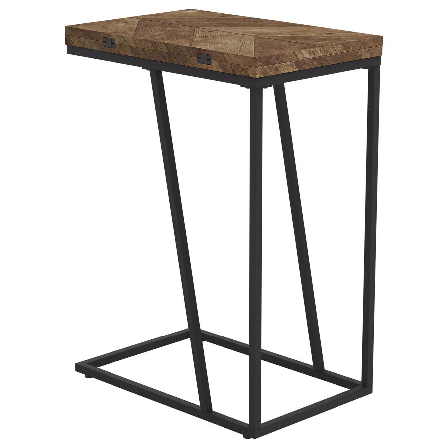 Carly Expandable Engineered Wood C-Shaped Side Table Tobacco (image for) Carly Expandable Engineered Wood C-Shaped Side Table Tobacco