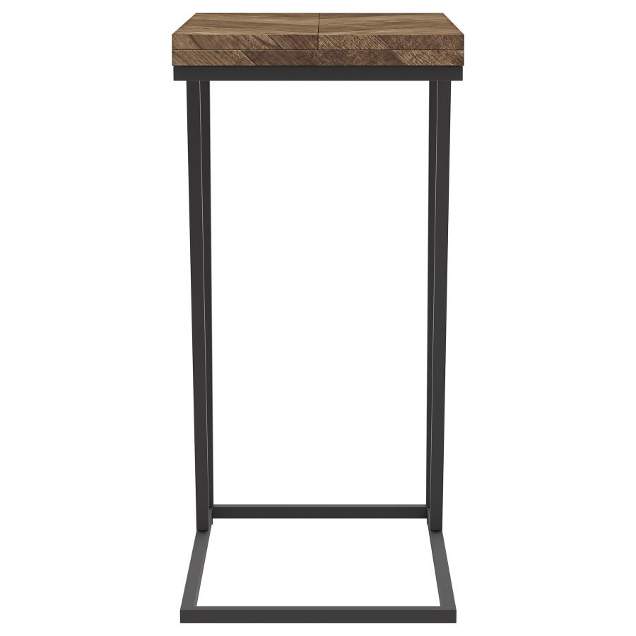 Carly Expandable Engineered Wood C-Shaped Side Table Tobacco