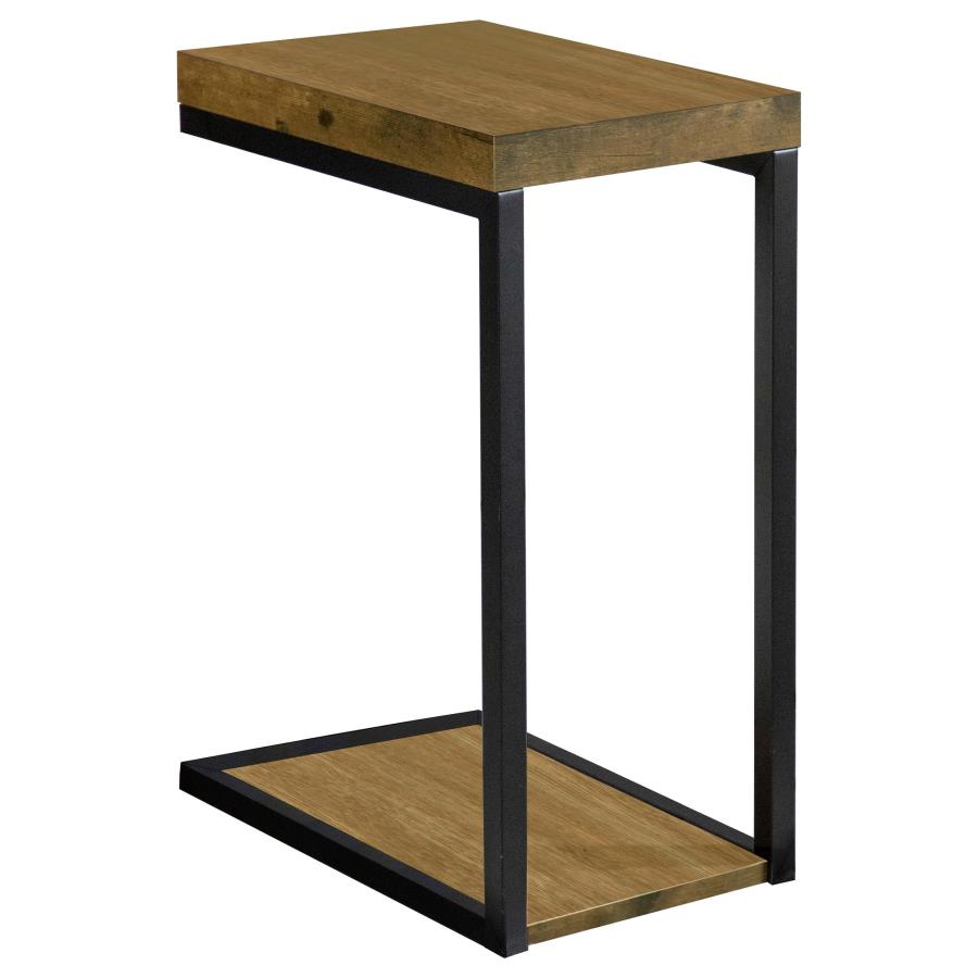 Beck Engineered Wood C-Shape Sofa Side Table Antique Nutmeg (image for) Beck Engineered Wood C-Shape Sofa Side Table Antique Nutmeg