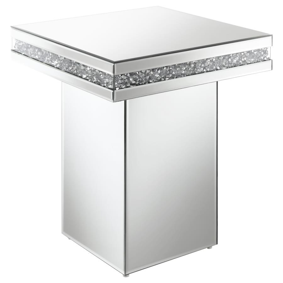 Elora Square Mirrored Accent Side Table Silver (image for) Elora Square Mirrored Accent Side Table Silver