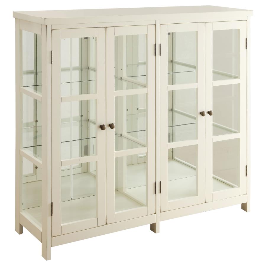 Sable 4-door Wood Accent Storage Display Cabinet Off White (image for) Sable 4-door Wood Accent Storage Display Cabinet Off White