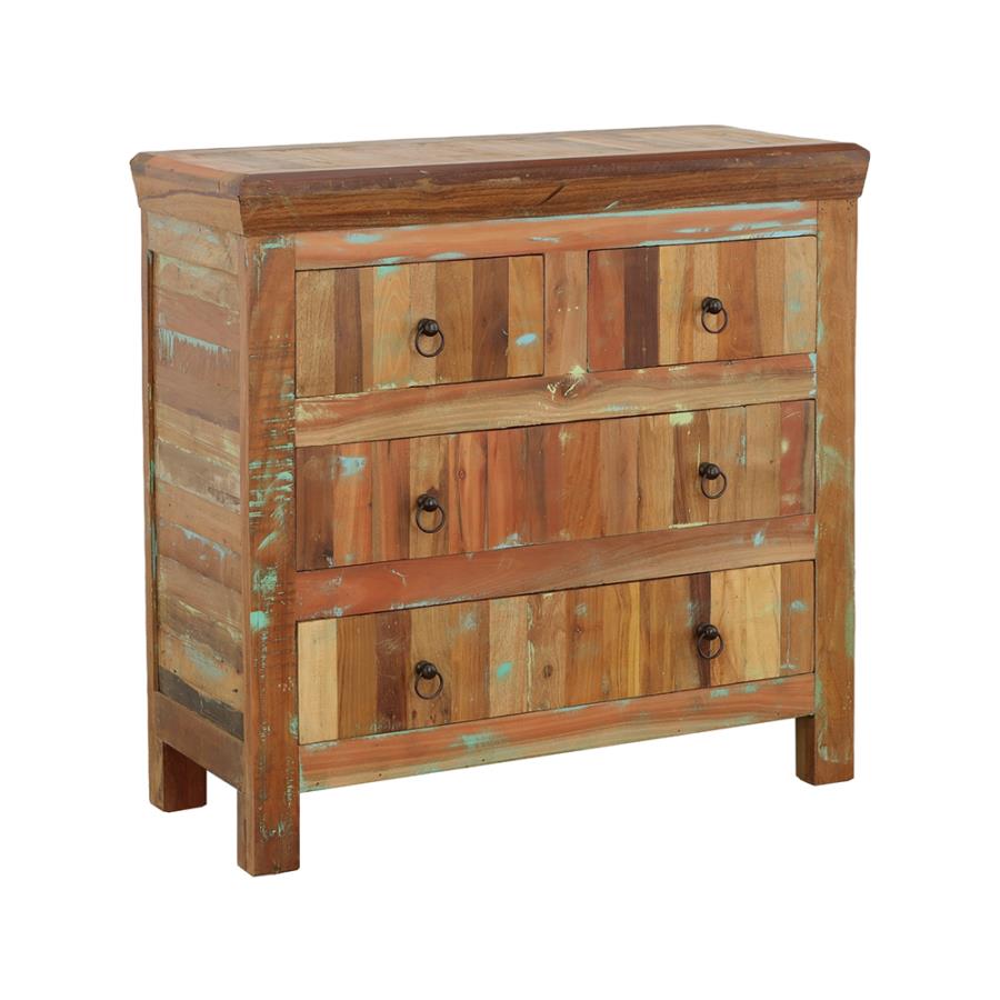 Harper 4-drawer Solid Reclaimed Wood Accent Cabinet Brown (image for) Harper 4-drawer Solid Reclaimed Wood Accent Cabinet Brown