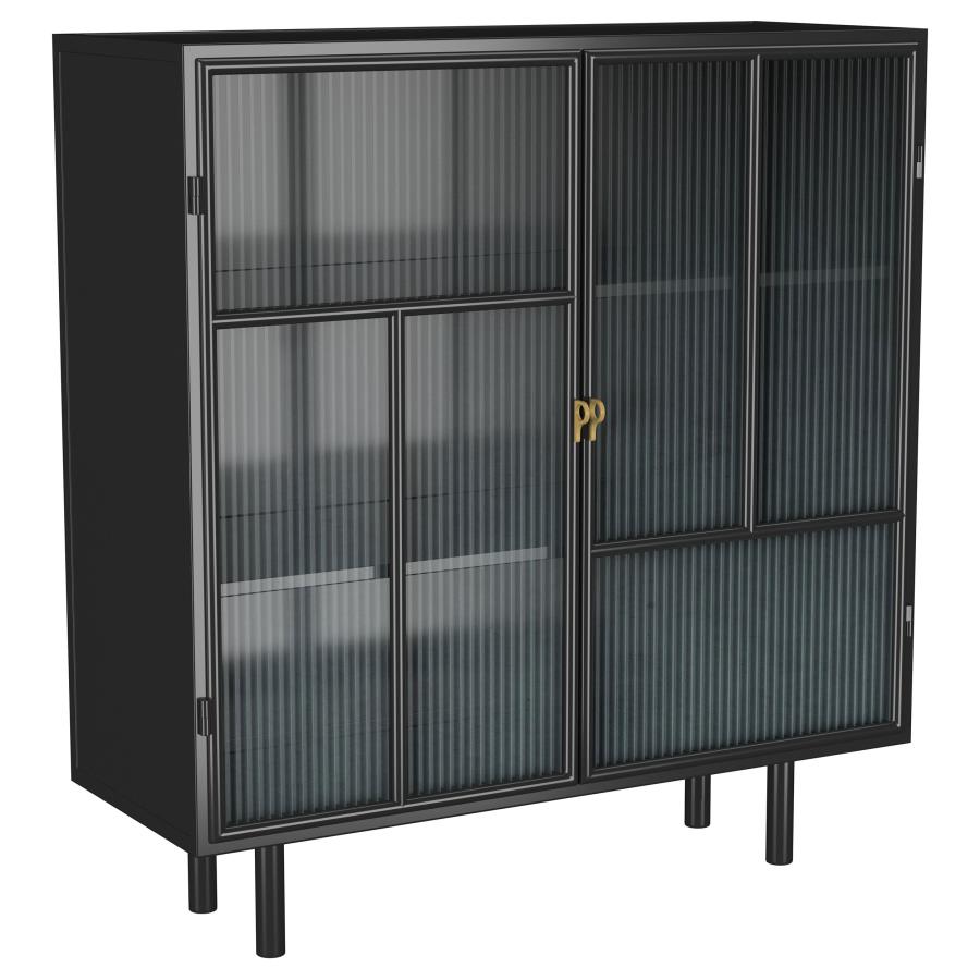 Dalia 2-door Accent Storage Cabinet with Shelving Black (image for) Dalia 2-door Accent Storage Cabinet with Shelving Black