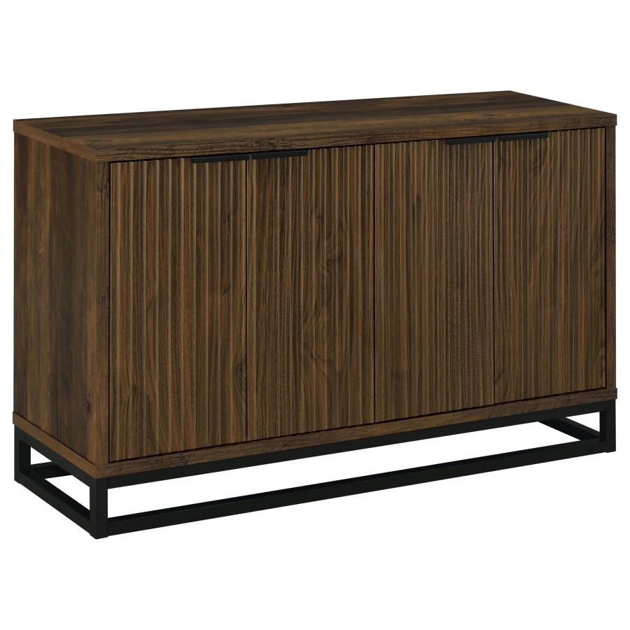 Ryatt 4-door Engineered Wood Accent Cabinet Dark Pine (image for) Ryatt 4-door Engineered Wood Accent Cabinet Dark Pine