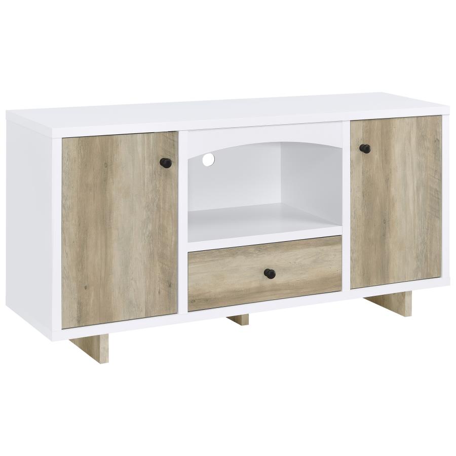 Dalton 2-door Storage Credenza White and Distressed Pine (image for) Dalton 2-door Storage Credenza White and Distressed Pine