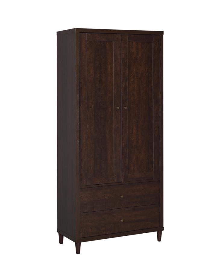 Wadeline 2-door Tall Accent Storage Cabinet Rustic Tobacco (image for) Wadeline 2-door Tall Accent Storage Cabinet Rustic Tobacco