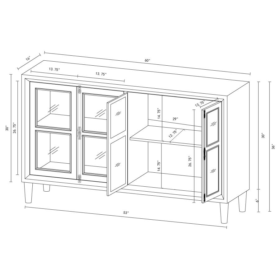 Modal Additional Images for Sylvia 4-door Accent Cabinet Black