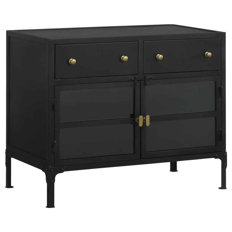 Sadler 2-drawer Metal Accent Storage Cabinet Matte Black (image for) Sadler 2-drawer Metal Accent Storage Cabinet Matte Black