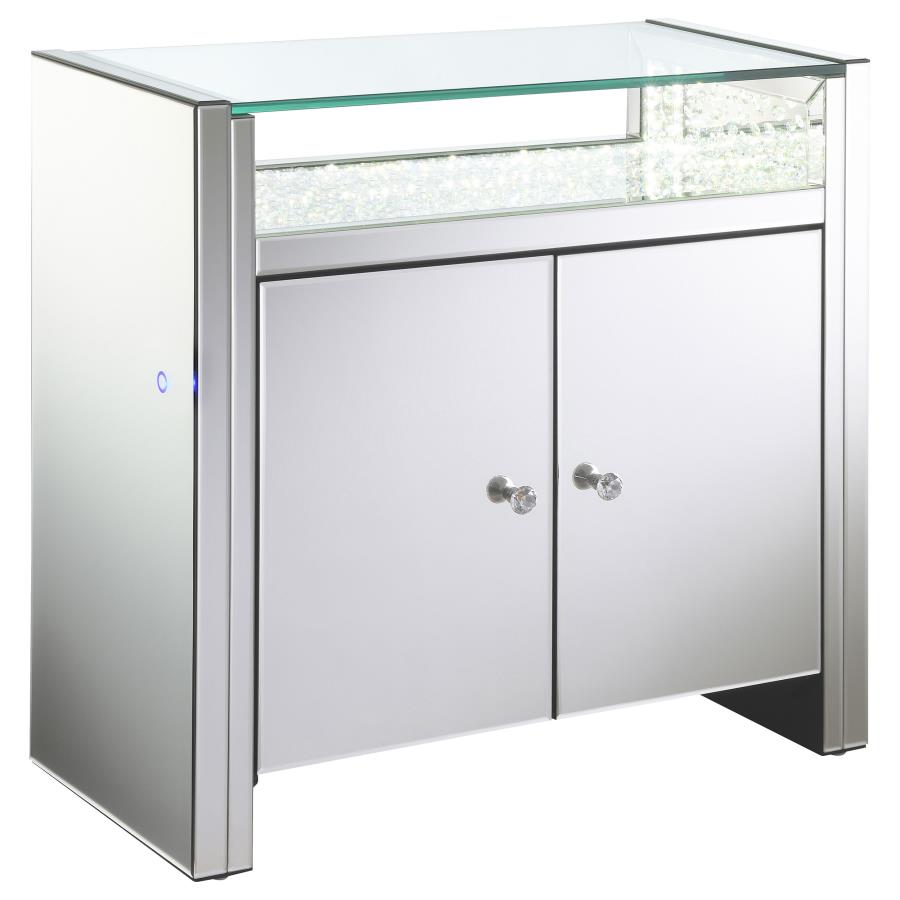 Betsey 2-door Mirrored Acrylic Storage Accent Cabinet Silver (image for) Betsey 2-door Mirrored Acrylic Storage Accent Cabinet Silver