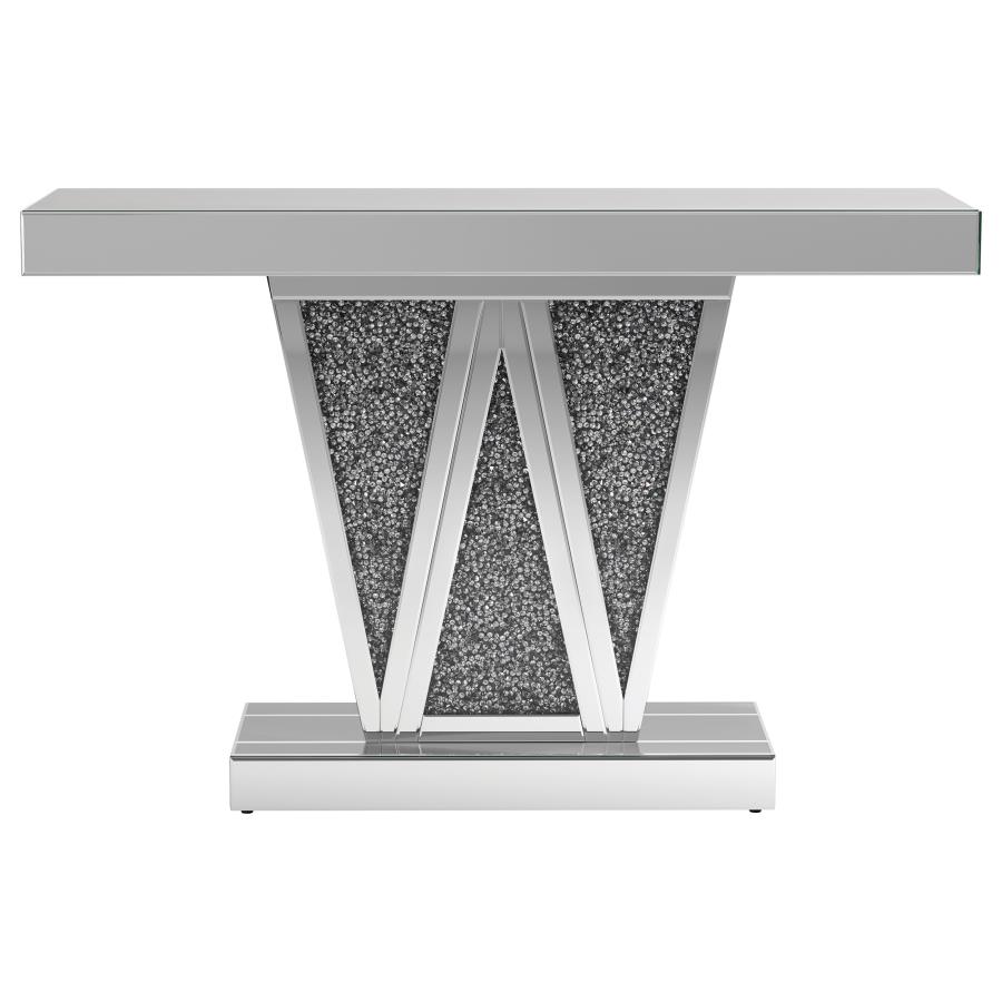 Crocus Rectangular Mirrored Entryway Console Table Silver (image for) Crocus Rectangular Mirrored Entryway Console Table Silver