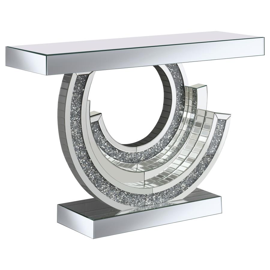 Imogen Sculptural Mirrored Entryway Console Table Silver (image for) Imogen Sculptural Mirrored Entryway Console Table Silver