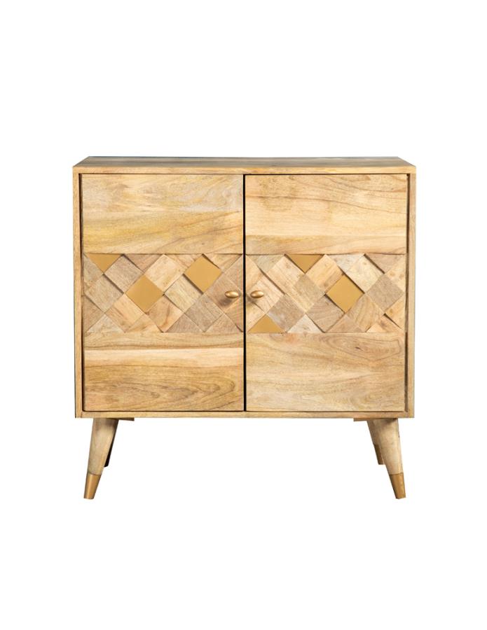 Alyssum 2-door Mango Wood Accent Cabinet Natural (image for) Alyssum 2-door Mango Wood Accent Cabinet Natural