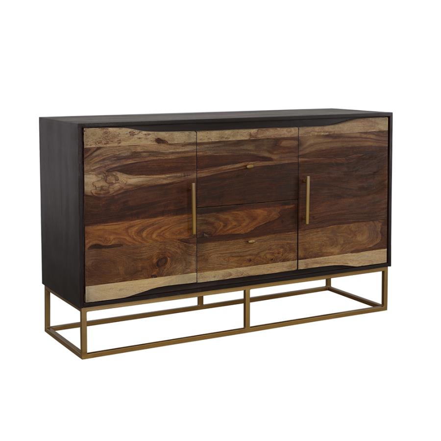 Zara 2-door 57" Wood Accent Storage Cabinet Black Walnut (image for) Zara 2-door 57" Wood Accent Storage Cabinet Black Walnut