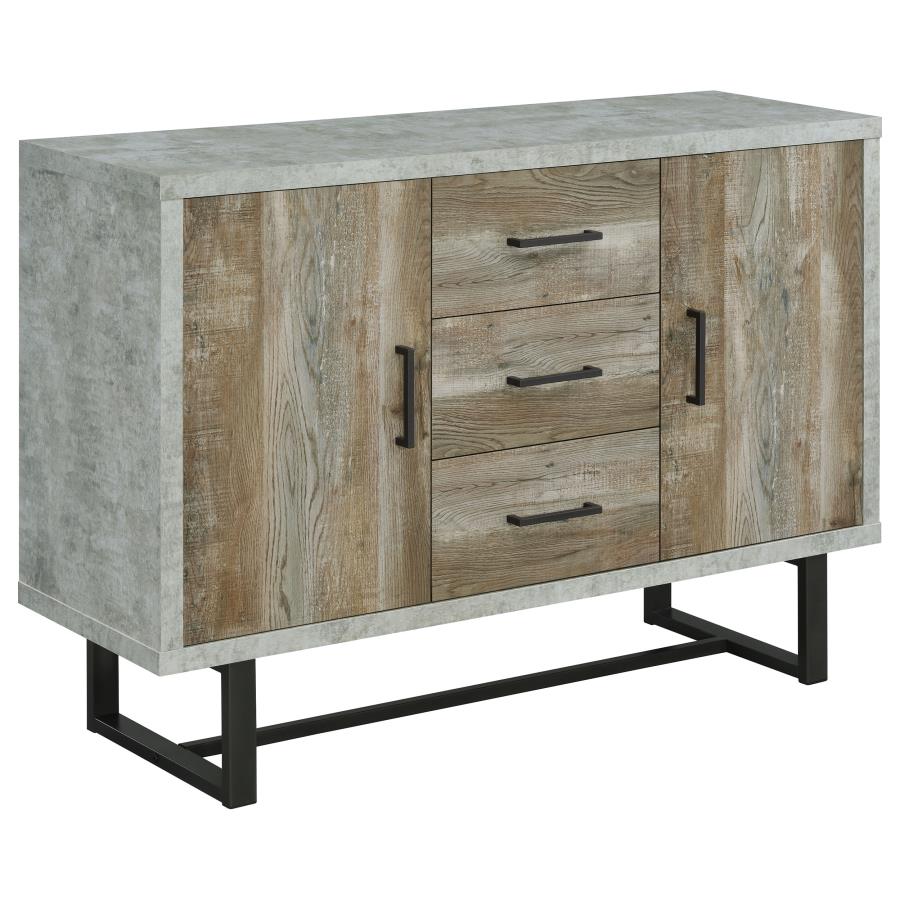 Abelardo 3-drawer Engineered Wood Cabinet Weathered Oak (image for) Abelardo 3-drawer Engineered Wood Cabinet Weathered Oak