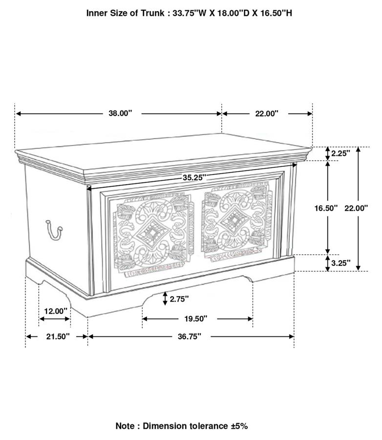 Modal Additional Images for Nilay Wood Storage Trunk White Washed and Black