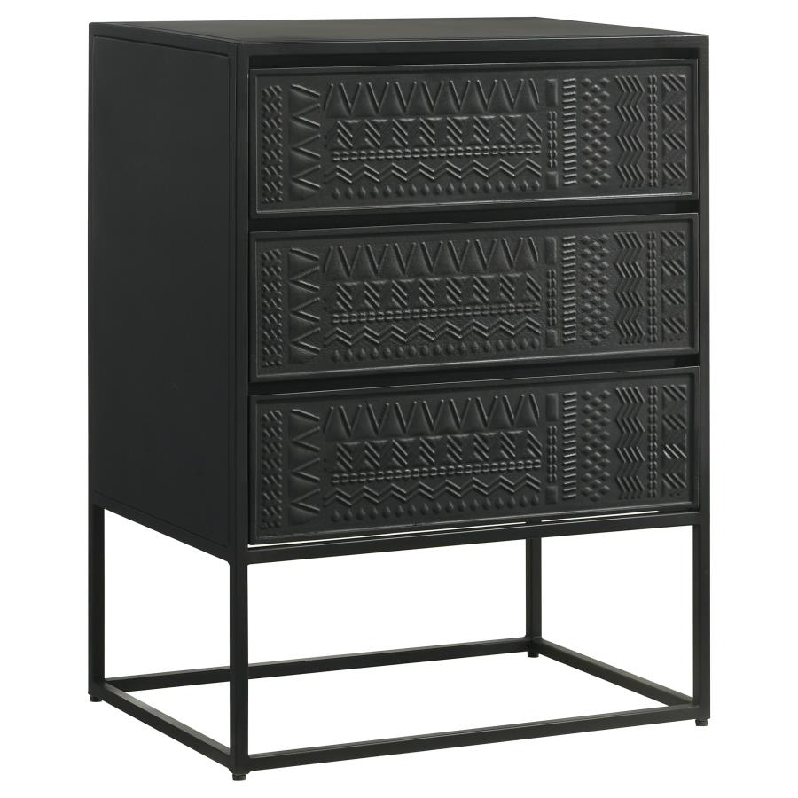 Alcoa 3-drawer Multi-Purpose Tall Accent Cabinet Black (image for) Alcoa 3-drawer Multi-Purpose Tall Accent Cabinet Black