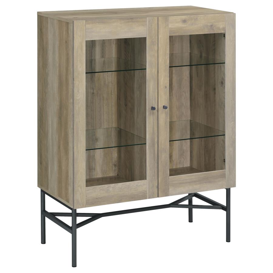 Bonilla 2-door Engineered Wood Cabinet Distressed Pine (image for) Bonilla 2-door Engineered Wood Cabinet Distressed Pine