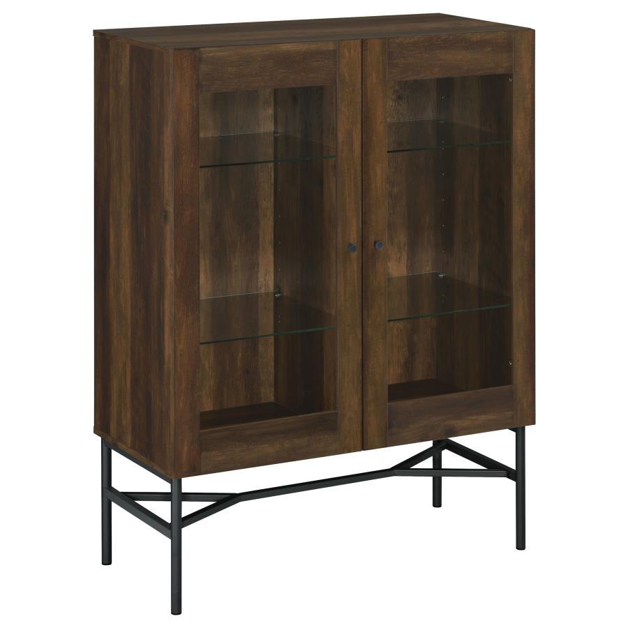 Bonilla 2-door Engineered Wood Cabinet Dark Pine (image for) Bonilla 2-door Engineered Wood Cabinet Dark Pine
