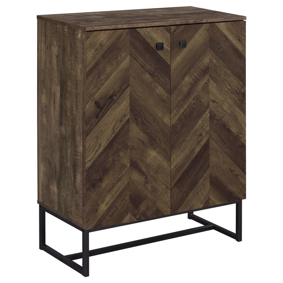 Carolyn 2-door Engineered Wood Accent Cabinet Rustic Oak (image for) Carolyn 2-door Engineered Wood Accent Cabinet Rustic Oak