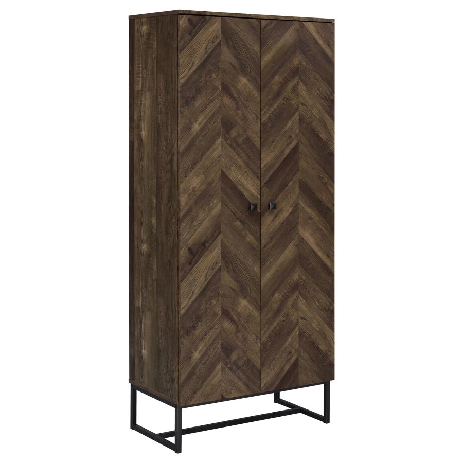 Carolyn 2-door Engineered Wood Accent Cabinet Rustic Oak (image for) Carolyn 2-door Engineered Wood Accent Cabinet Rustic Oak