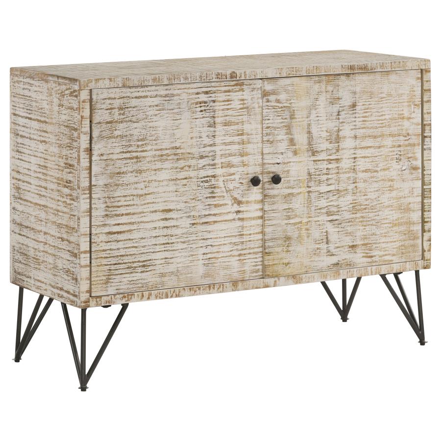 Eileen 2-door Wood Storage Accent Cabinet White Washed (image for) Eileen 2-door Wood Storage Accent Cabinet White Washed