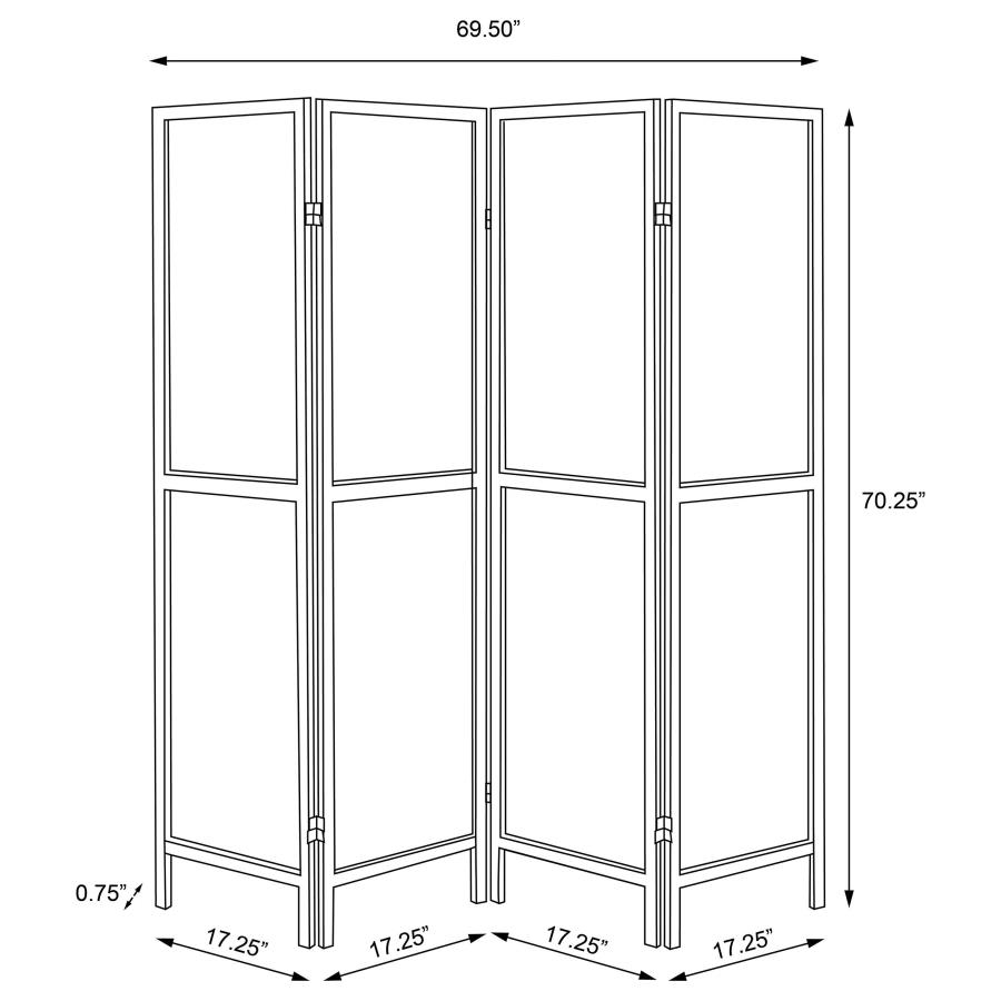 Modal Additional Images for Mattison 4-Panel Room Divider Folding Shoji Screen Natural