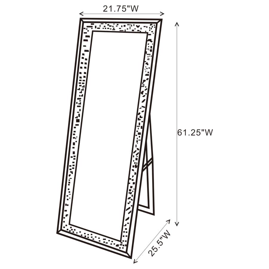 Modal Additional Images for Carisi 22 x 61 Inch Crystal Acrylic Standing Mirror Silver