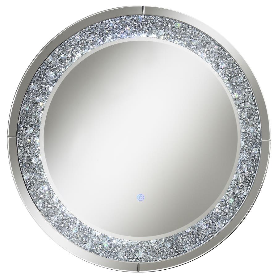 Lixue 32 x 32 Inch Round Wall Mirror LED Lighting Silver (image for) Lixue 32 x 32 Inch Round Wall Mirror LED Lighting Silver
