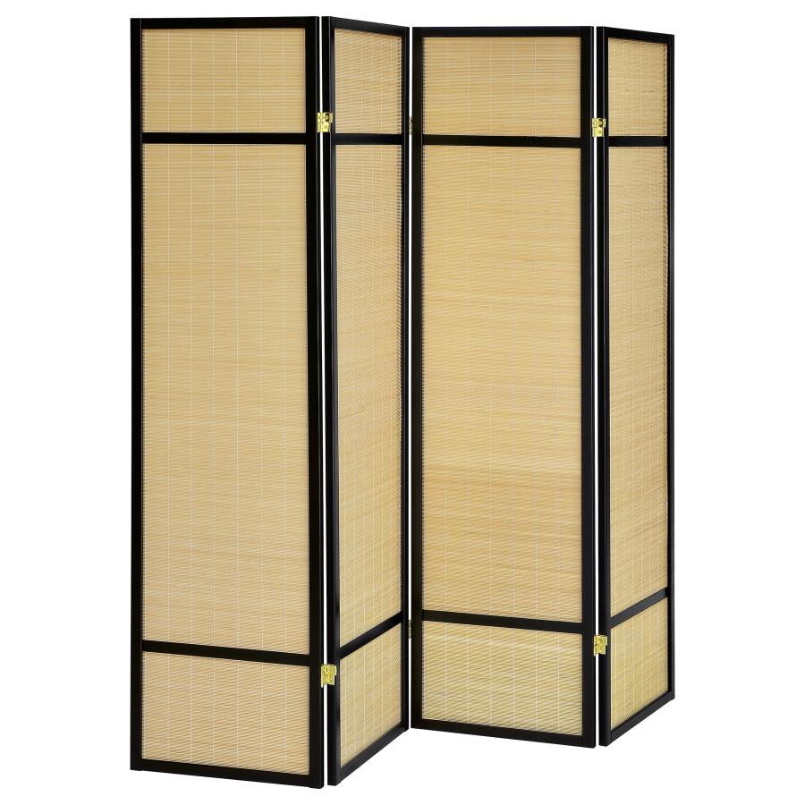 Pearce 4-panel Bamboo Room Divider Folding Screen Natural (image for) Pearce 4-panel Bamboo Room Divider Folding Screen Natural