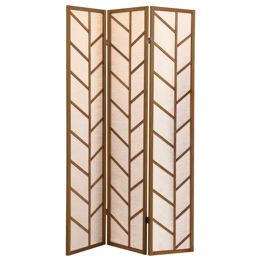 Mila 3-Panel Room Divider Folding Shoji Screen Walnut (image for) Mila 3-Panel Room Divider Folding Shoji Screen Walnut